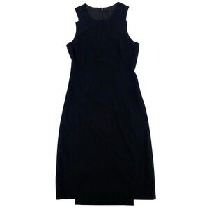 Theory Black Wool Pencil Dress Women's Size 4 Sleeveless Classic Sheath LBD